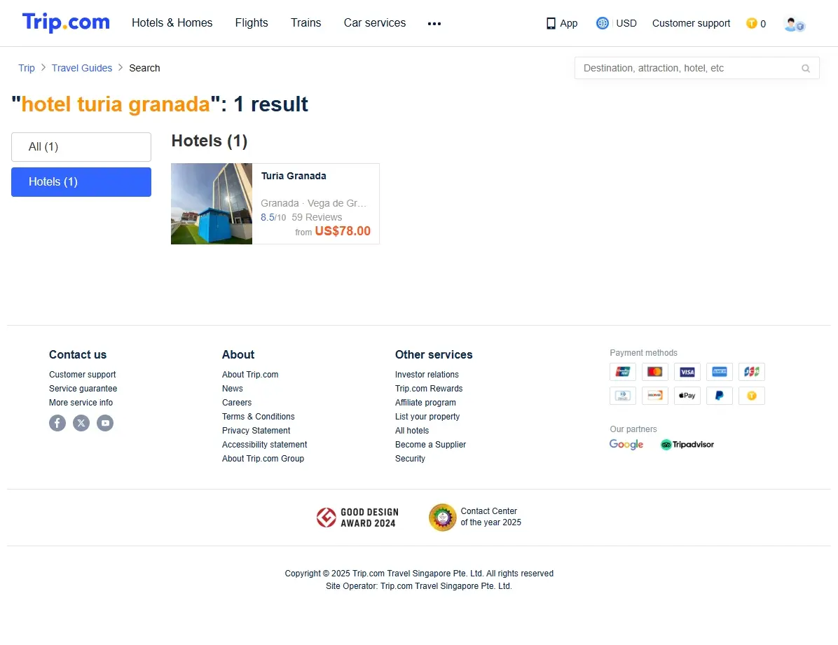 Ofertas especiales de hotel Turia Granada