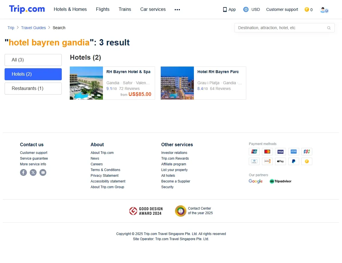 Ofertas especiales de alojamiento en el Hotel Bayren Gandía