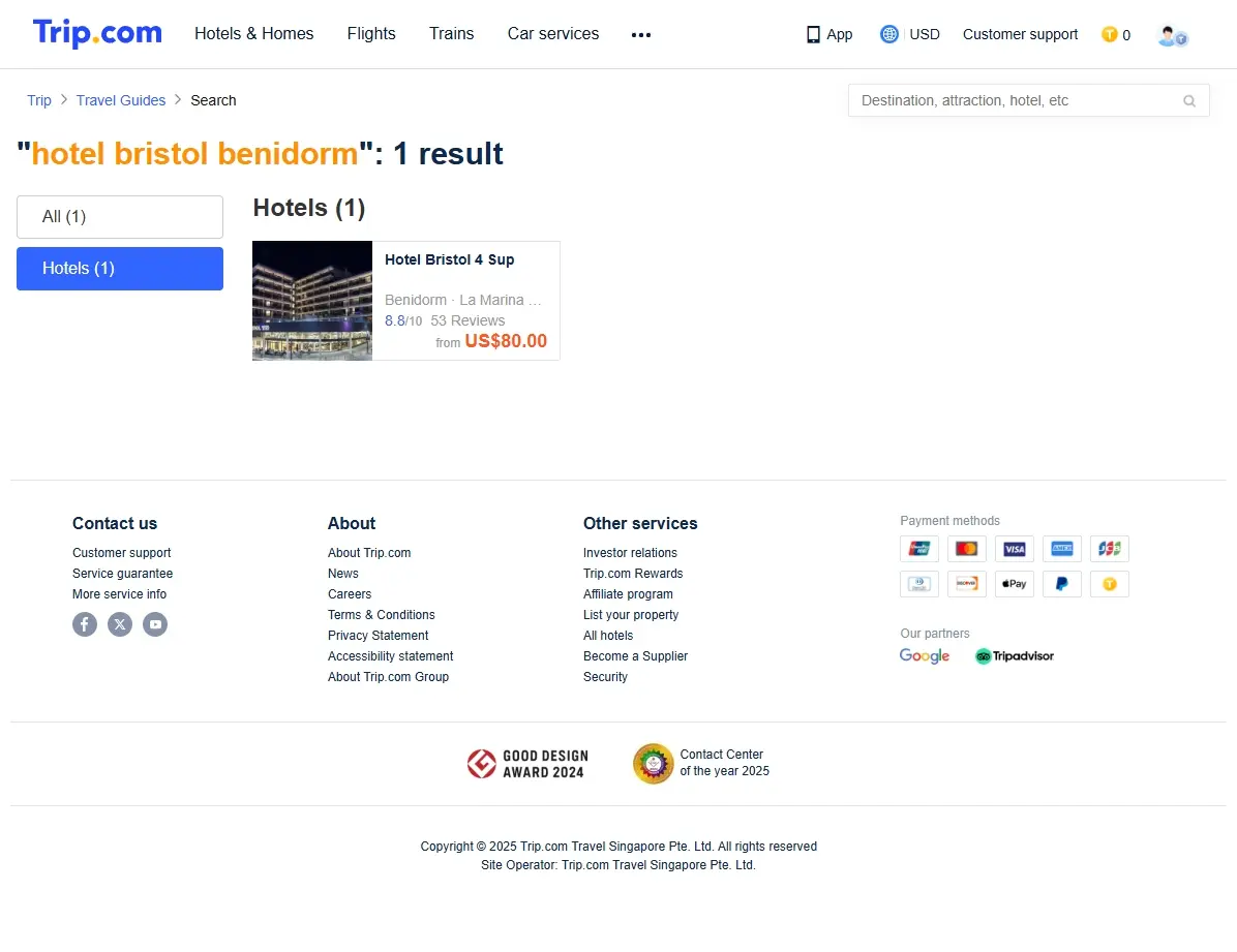 Ofertas de alojamiento para Hotel Bristol Benidorm